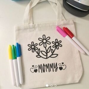 Mother’s Christmas gift “ printed tote bag for
A child to color Mother’s gift